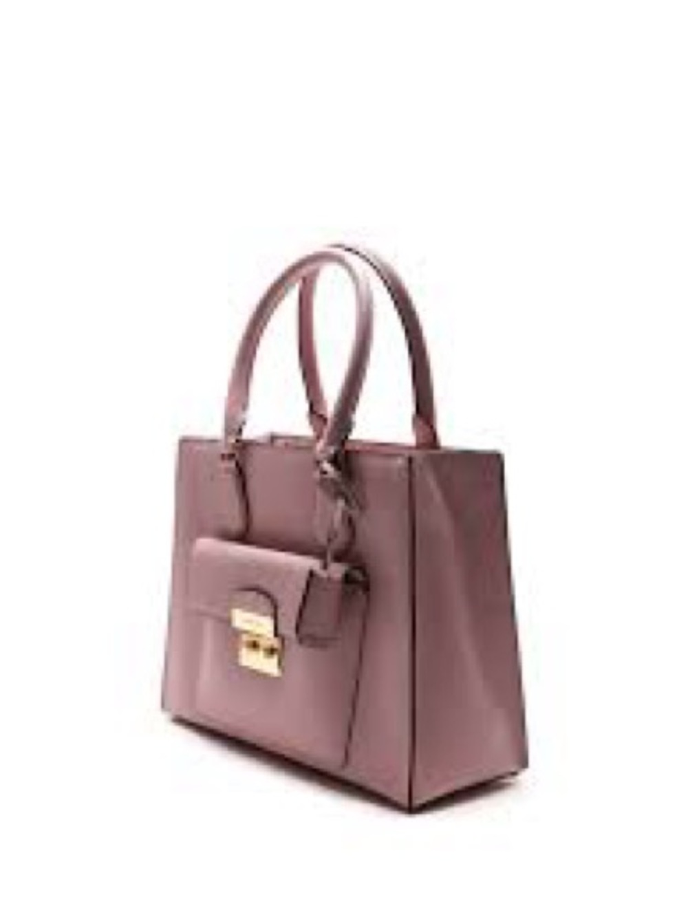 Michael Kors Dusty Rose Structured Tote Bag with Front Pocket